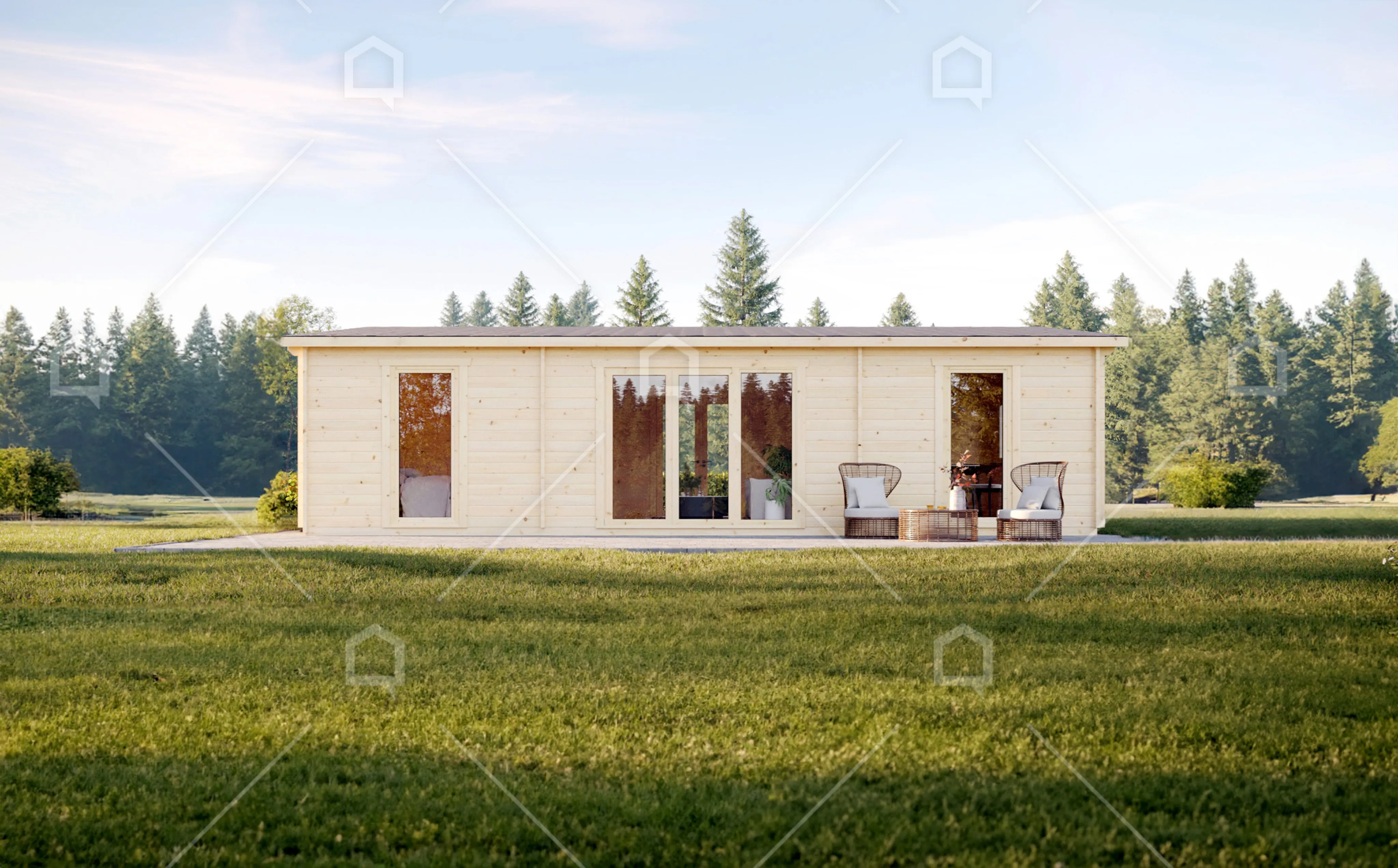 Casa prefabricada modelo Casa de madera Moderna de 53.3 m²