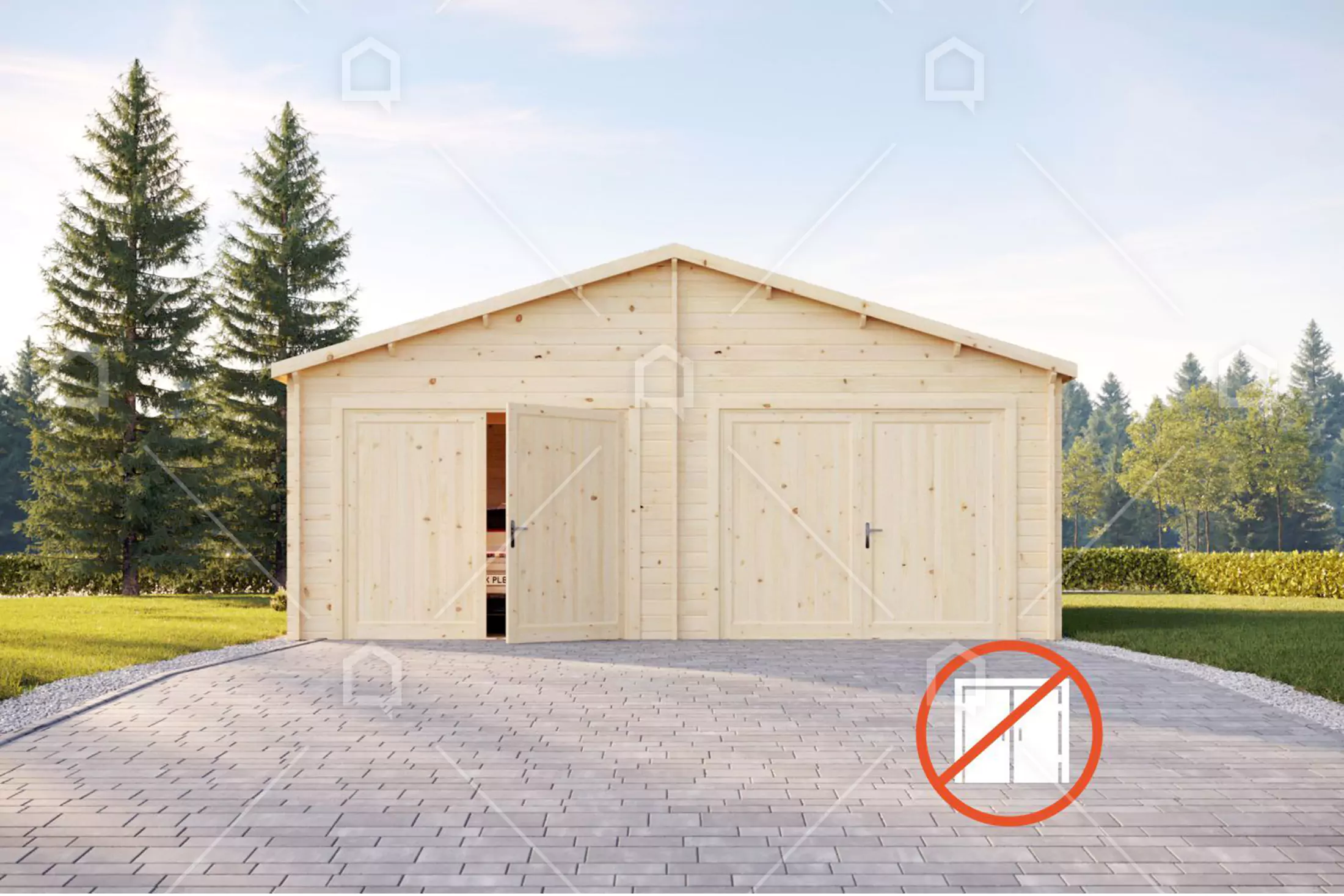 Casa prefabricada modelo Garaje de madera Namak de 37.6 m²