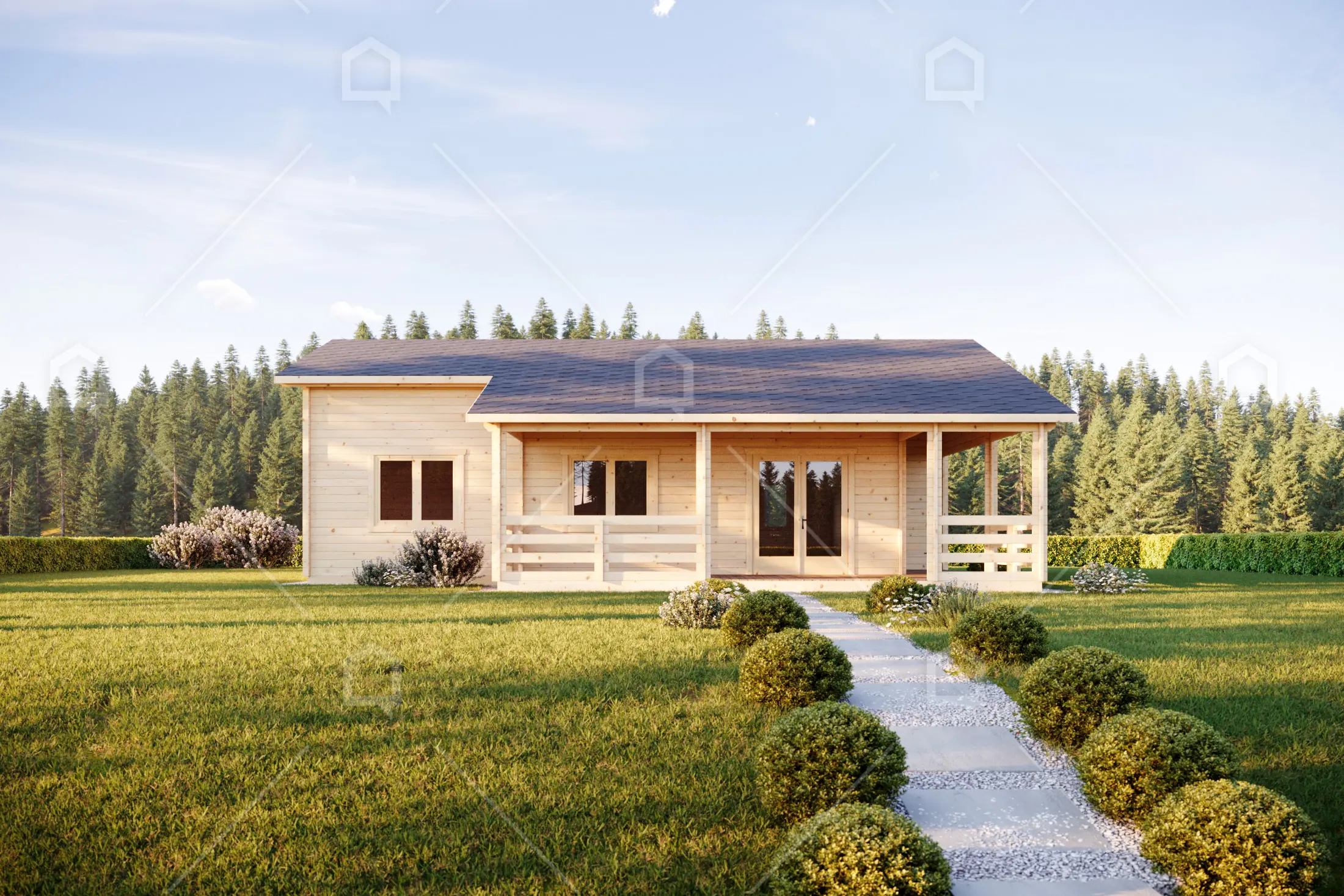 Casa prefabricada modelo Casa de madera Nile de 112.4 m²