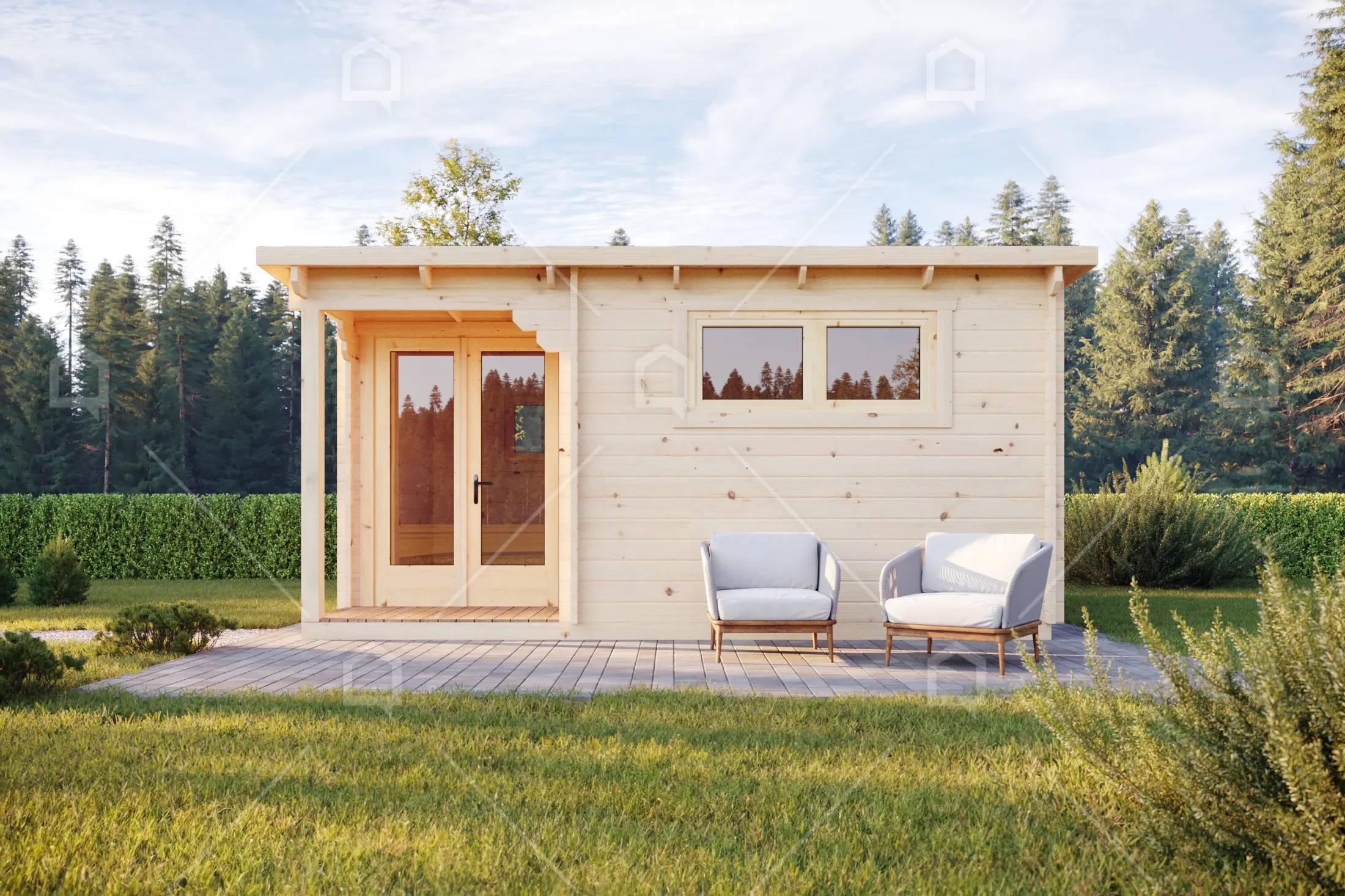 Casa prefabricada modelo Mini casa de madera Ohrid de 20 m²