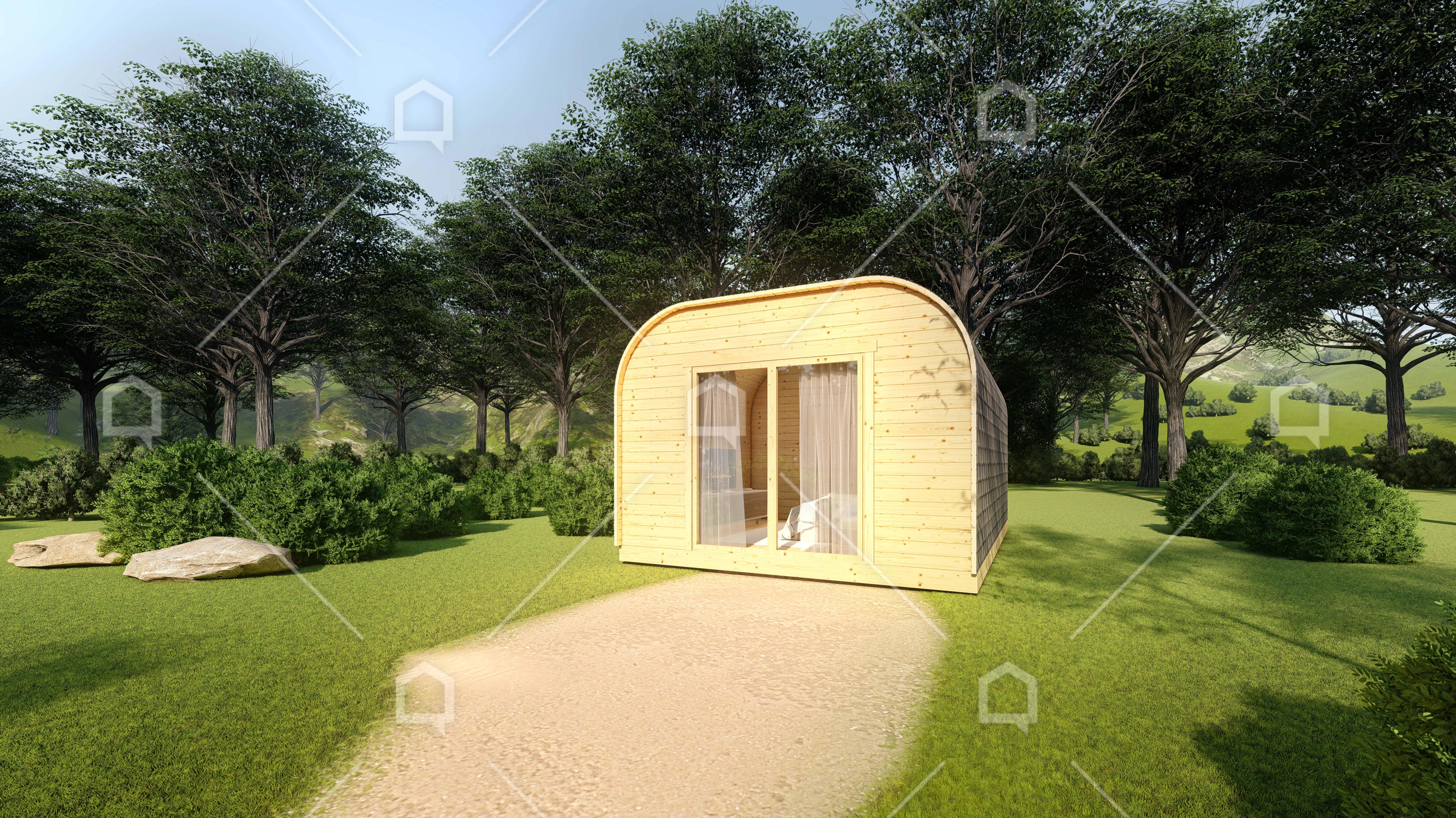 Casa prefabricada modelo Mini casa de madera Oslo 4x4 de 14.4 m²