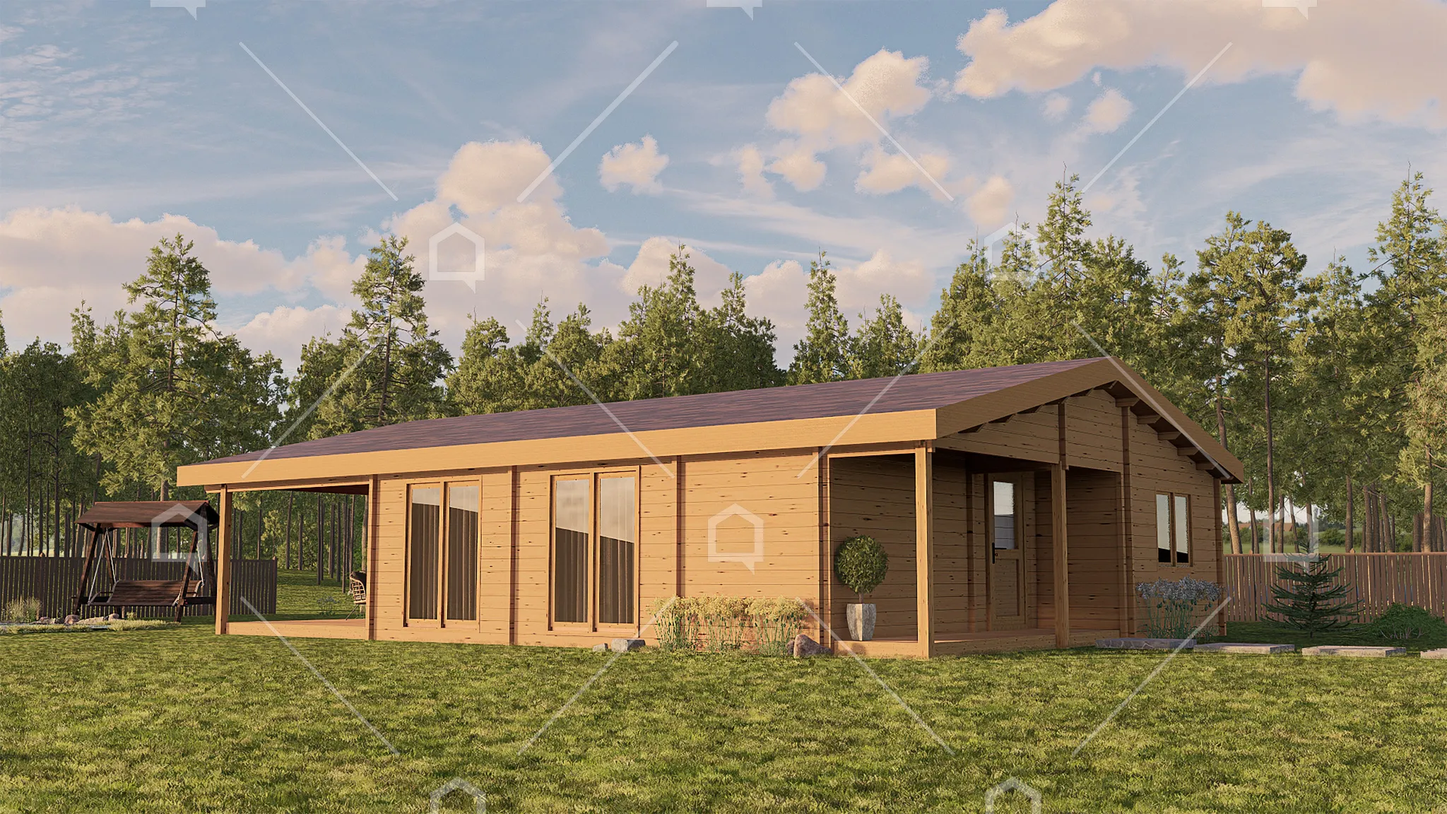 Casa prefabricada modelo Casa de madera Pandora de 97 m²