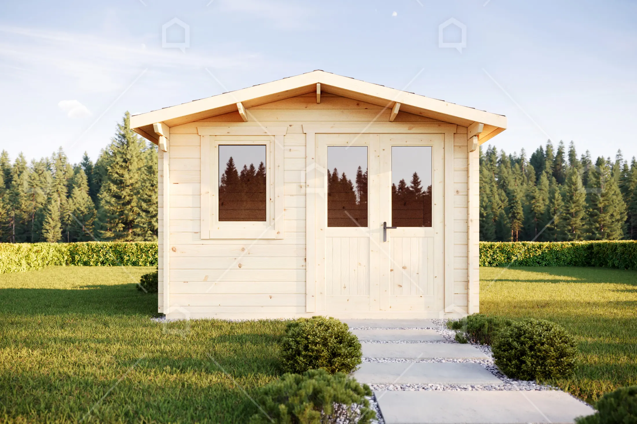 Casa prefabricada modelo Mini casa de madera Phlox de 9.1 m²