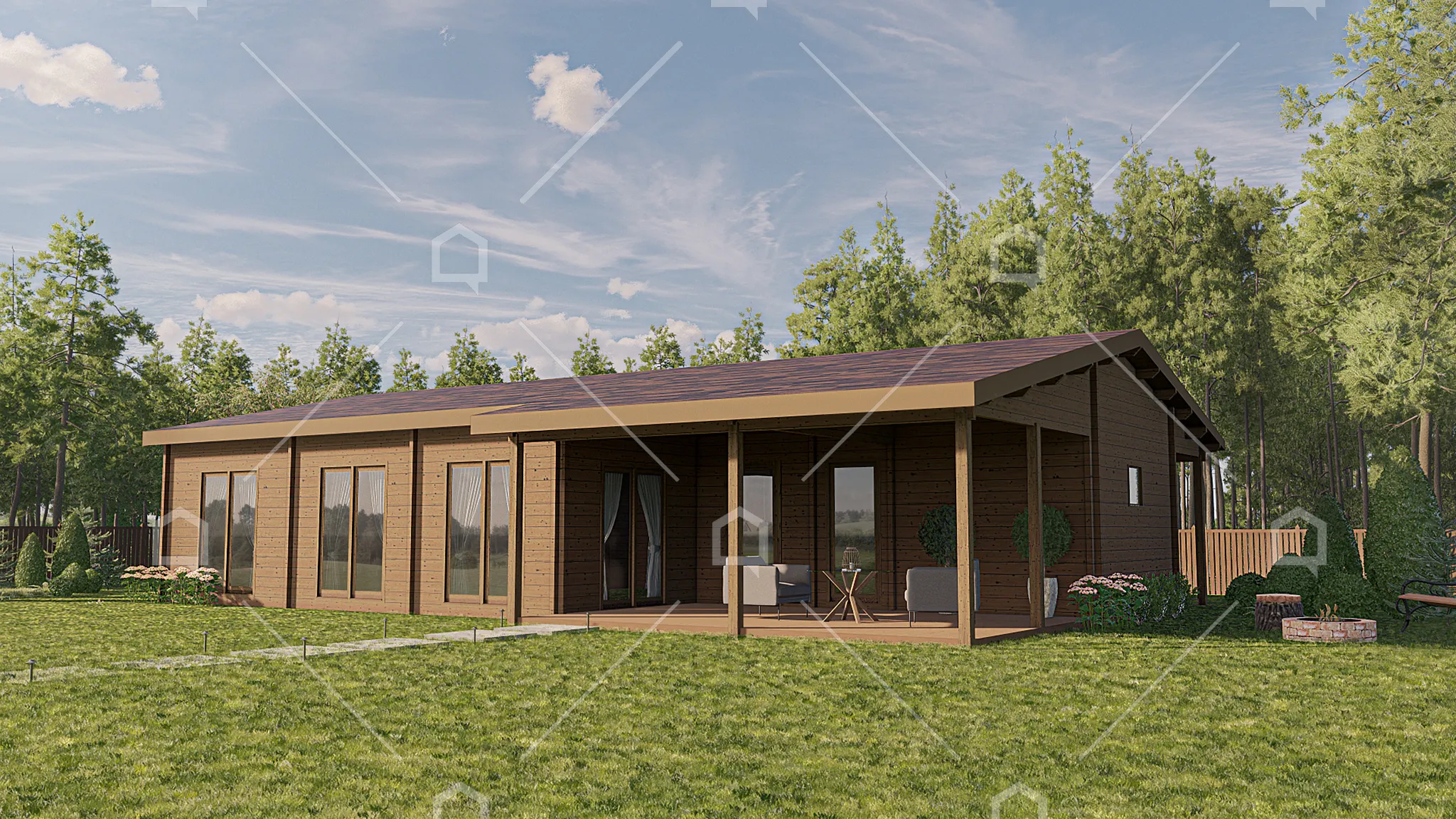 Casa prefabricada modelo Casa de madera Romer de 115 m²