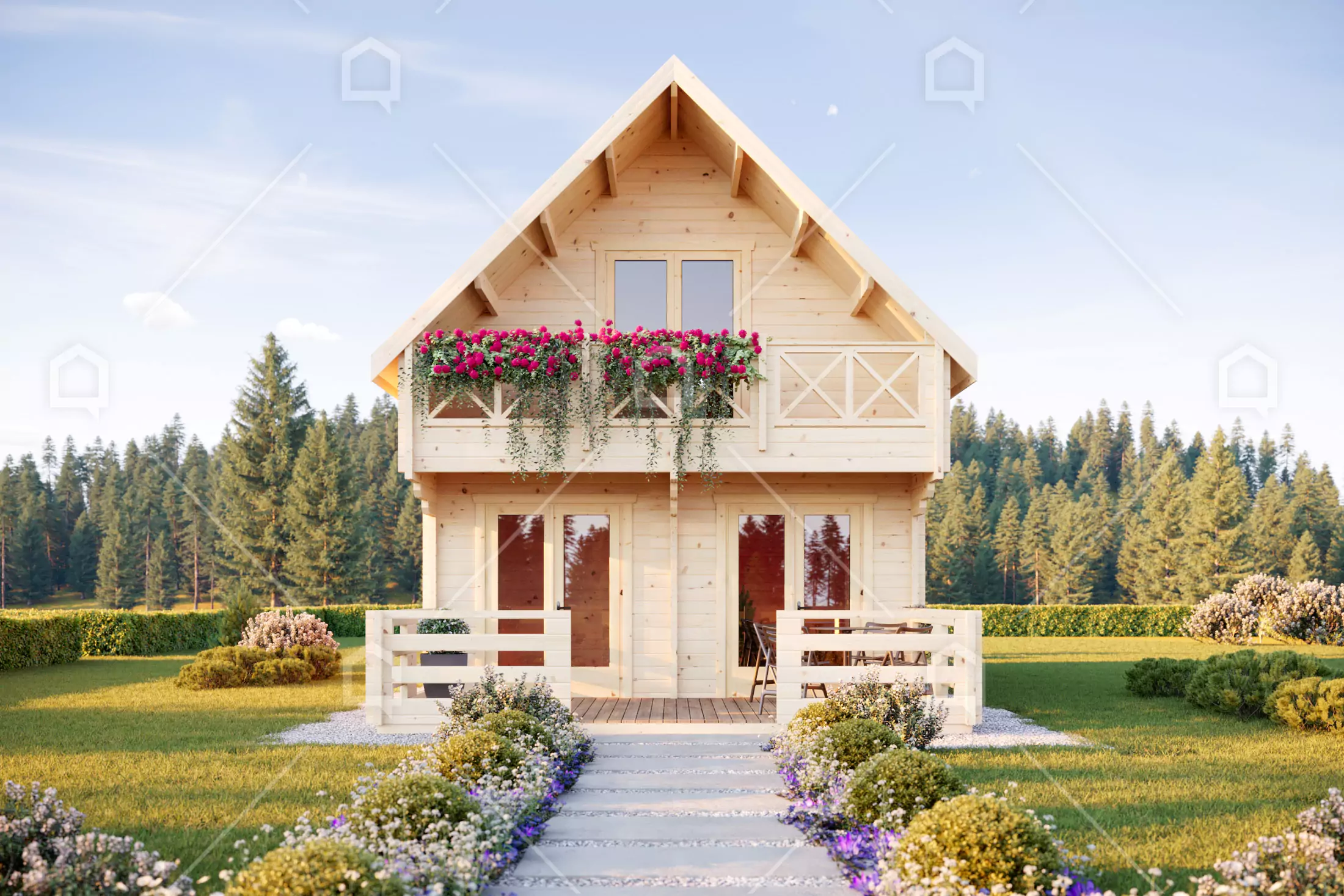 Casa prefabricada modelo Casa de madera Sofia de 38.9 m²