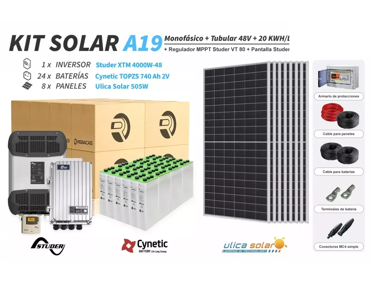 Kit Solar Alta gama 19 10000|20000 Wh día STUDER