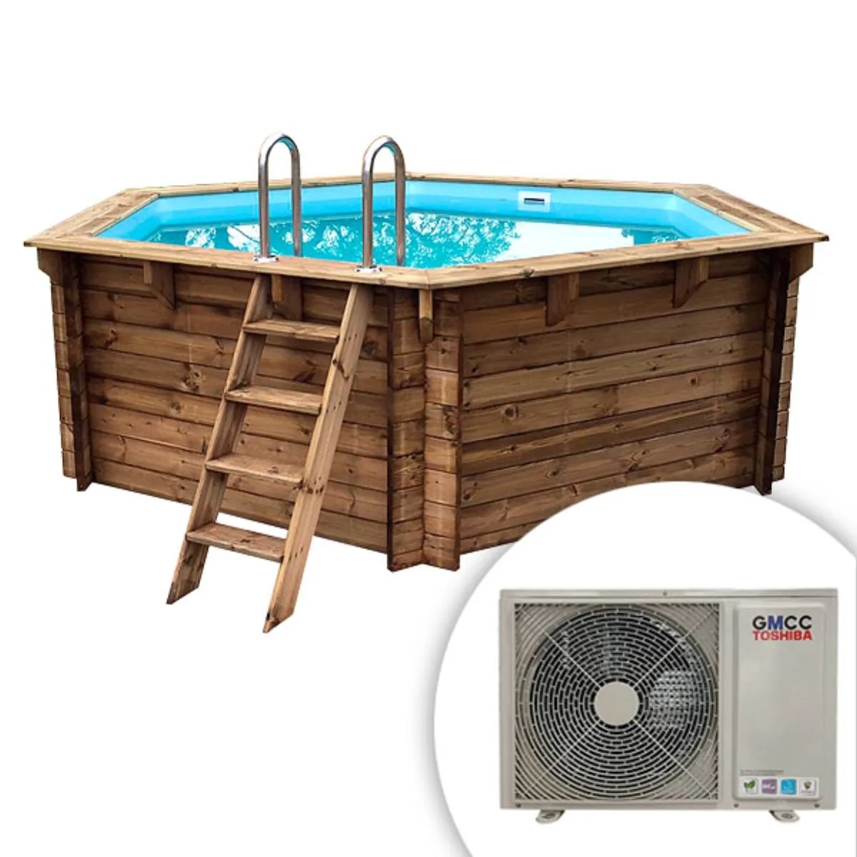 Piscina de madera Azura 4,10m x 1,20m climatizada