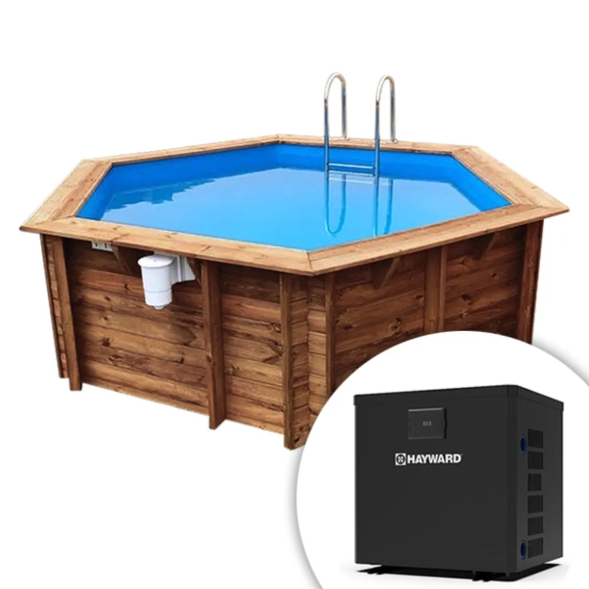 Piscina de madera Azura 4,10m x 1,20m climatizada