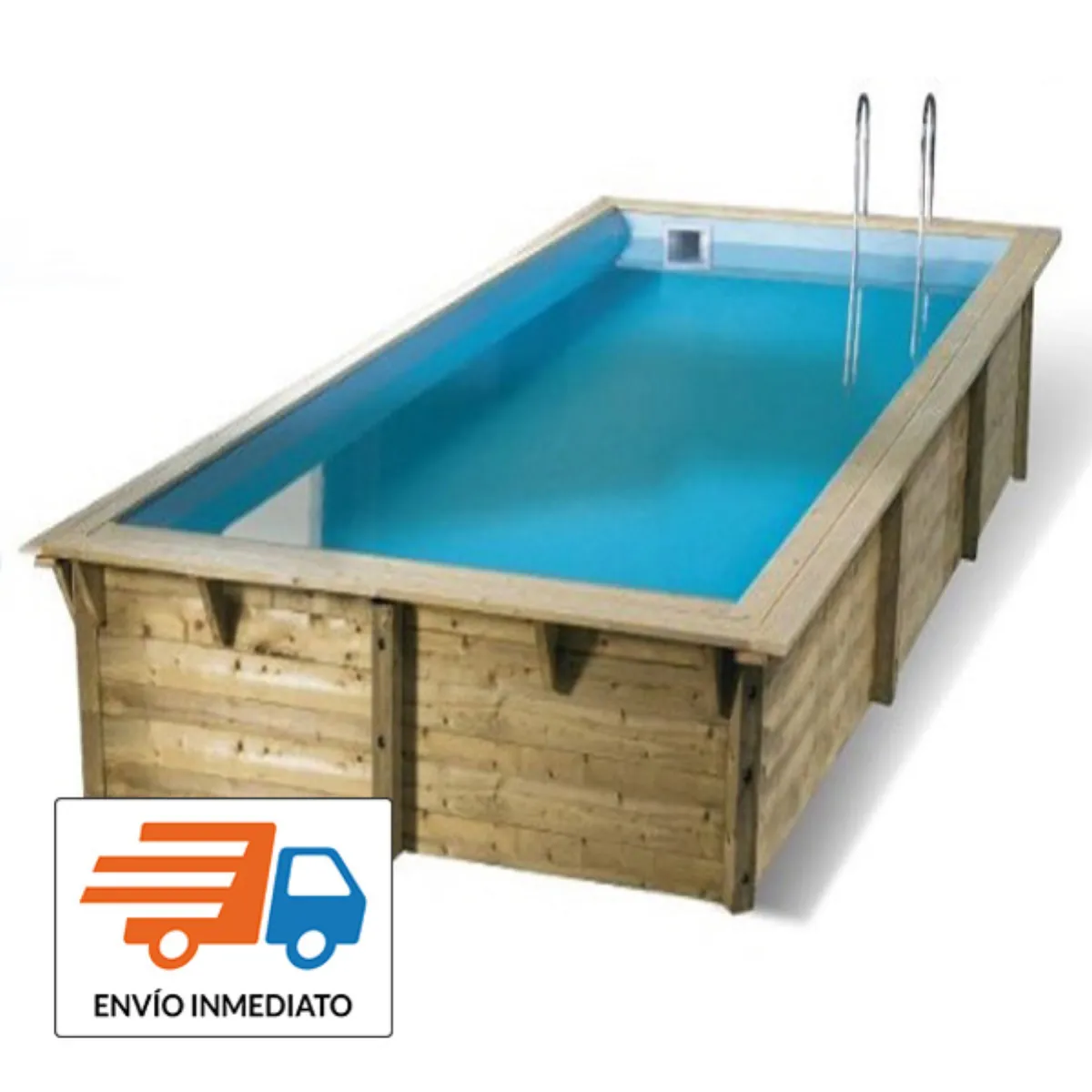 Piscina de madera Azura 4,50m X 2,50m x 1,26m con cubierta solar