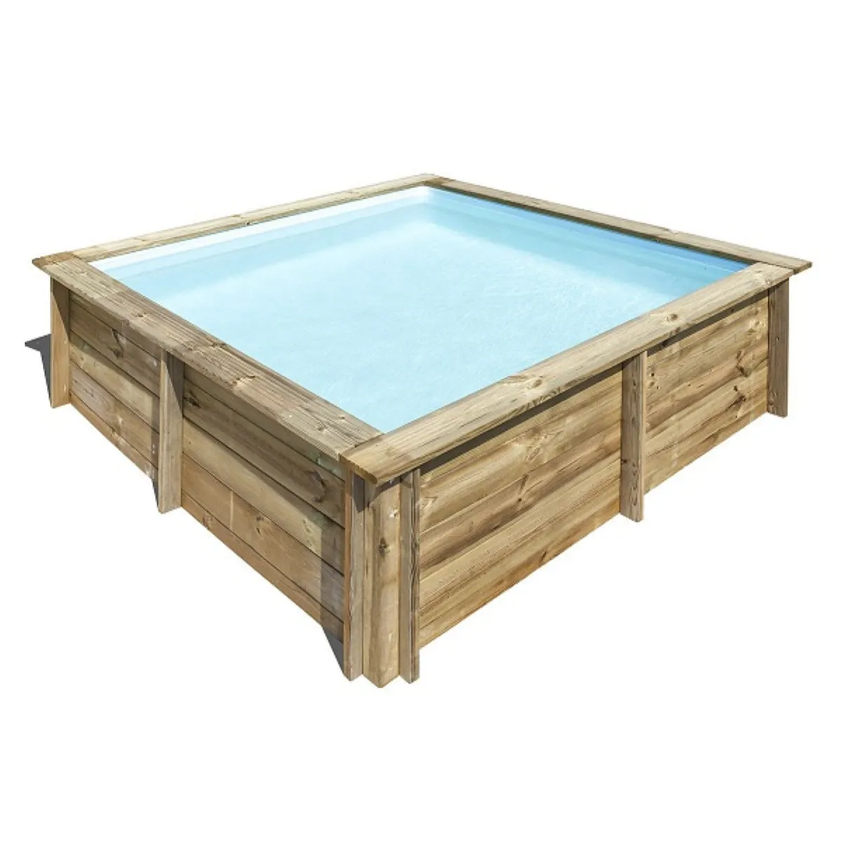 Piscina de madera City de 2,25 x 2,25 x 0,68m con filtro interno.