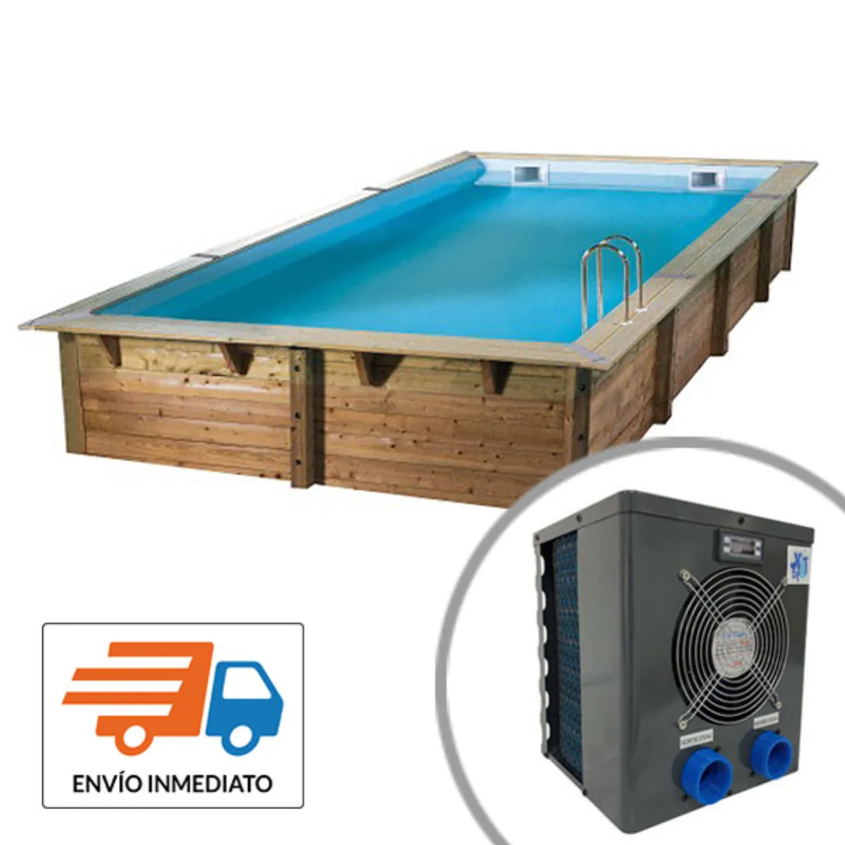 Piscina de madera climatizada 6,50m x 3,50m x 1,40m