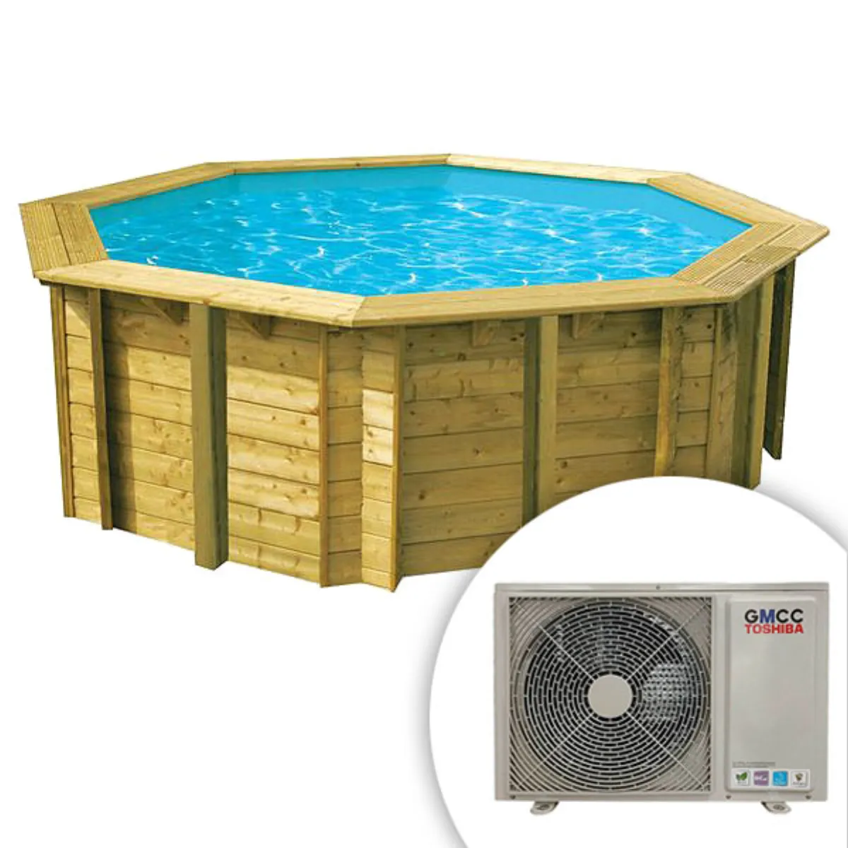 Piscina de madera climatizada All in One 3,60m