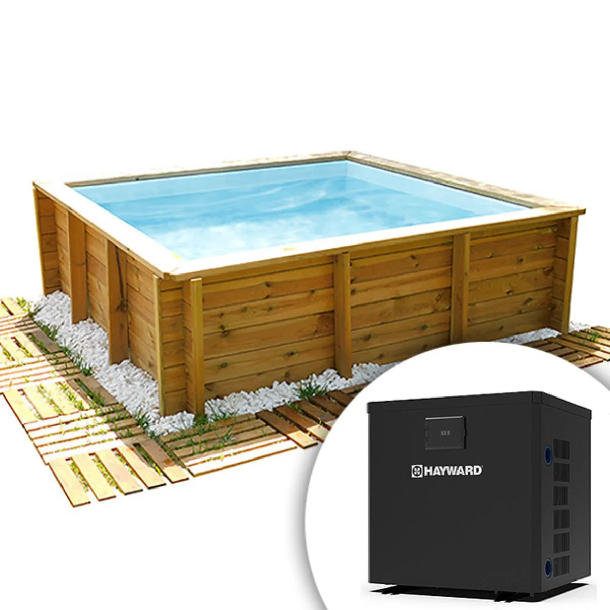 Piscina de madera climatizada One 2,26 x 2,26 x 0,73m