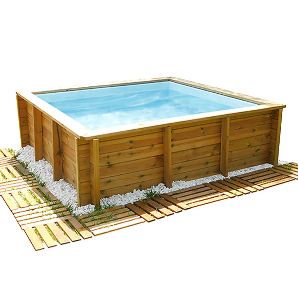 Piscina de madera One 2,26x 2,26 x 0,73m con depuradora externa
