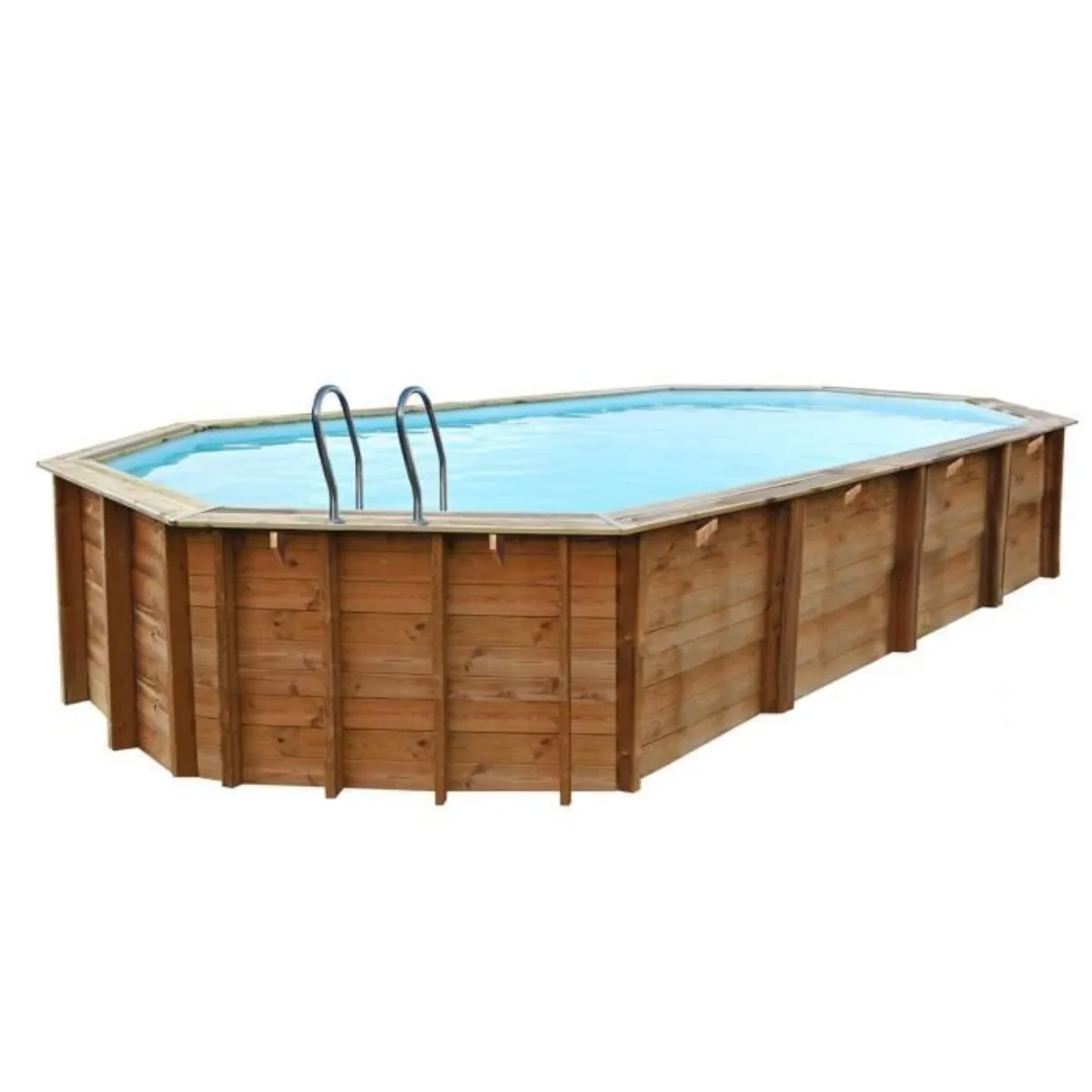 Piscina de madera Sevilla octogonal alargada 8,52m x 4,55m x 1,46m