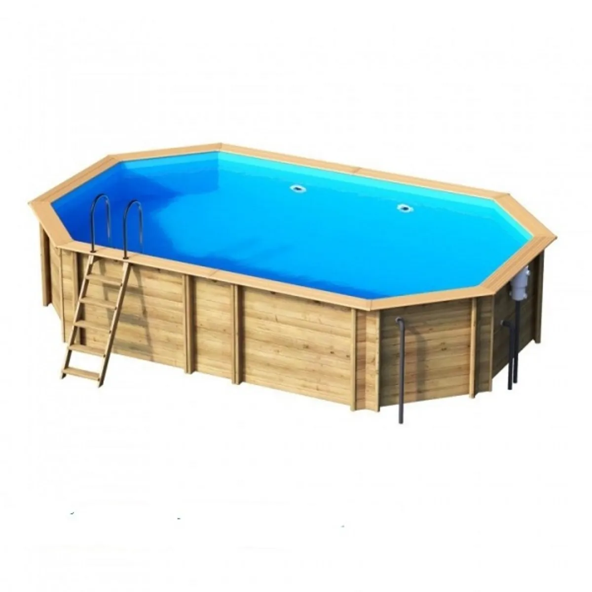 Piscina de madera Weva Octo + 6,40m x 4,04m x 1.33m