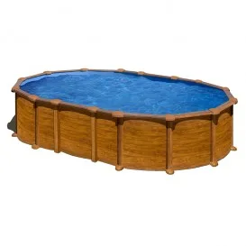 Piscina Amazonia ovalada imitación madera