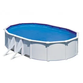 Piscina Bora Bora ovalada acero chapa blanca