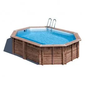 Piscina de madera Bambu 2 ovalada 535x335x136