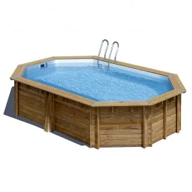 Piscina de madera Canelle 2 ovalada 535x335x117