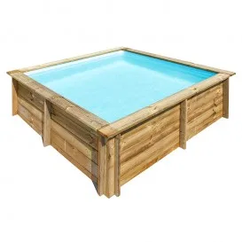 Piscina de madera City cuadrada 225x225x68