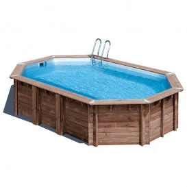 Piscina de madera Macadamia ovalada 632x335x130