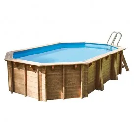 Piscina de madera Vermela ovalada 672x472x146