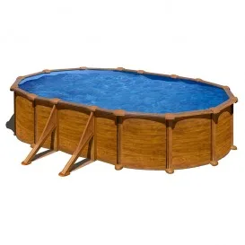 Piscina desmontable Mauritius ovalada imitación madera
