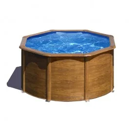 Piscina desmontable Pacific circular imitación madera