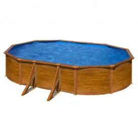 Piscina desmontable Pacific ovalada imitación madera