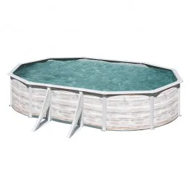 Piscina Finlandia ovalada imitación madera