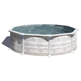 Piscina Groenlandia circular imitación madera